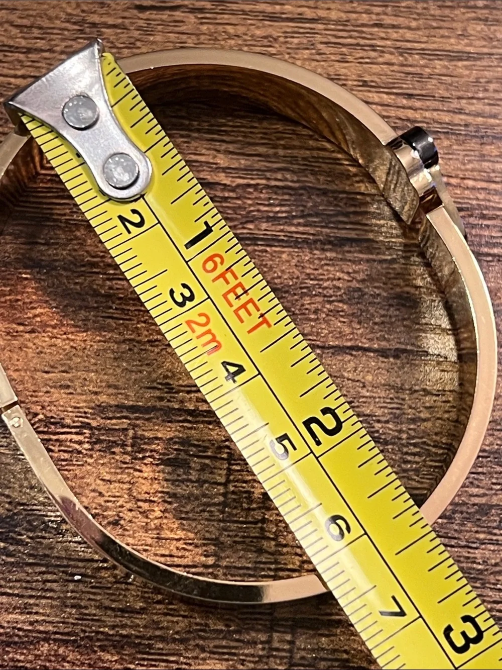 Up Cycled Brown Monogram Bangle with Gold Accent